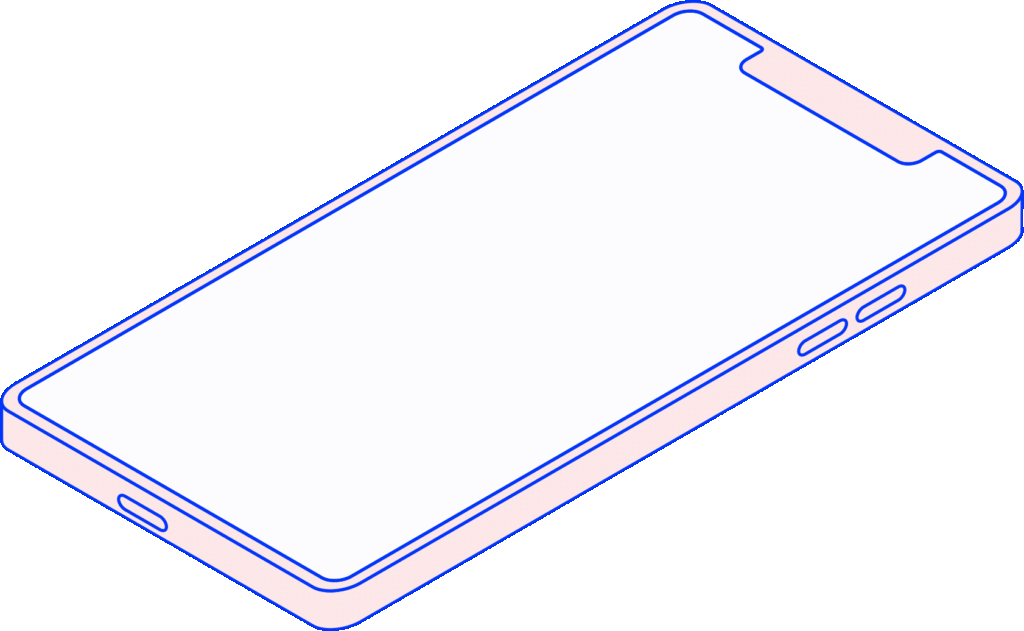 Animated icon of a smartphone representing phone communication